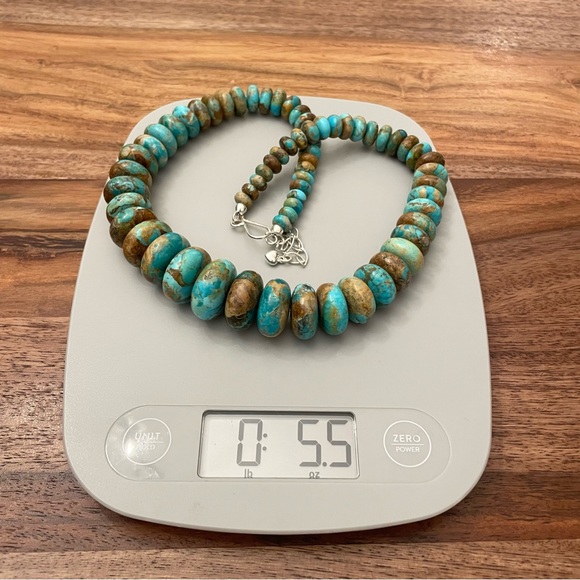 Jay King Boulder Turquoise Rondelle Bead & Sterling Silver Necklace - Picture 8 of 12
